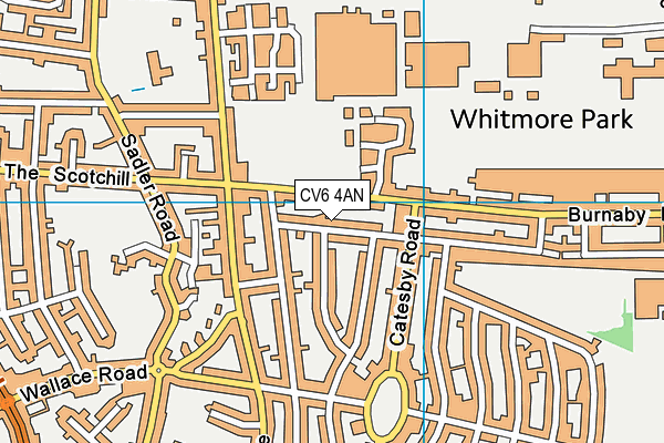 CV6 4AN map - OS VectorMap District (Ordnance Survey)