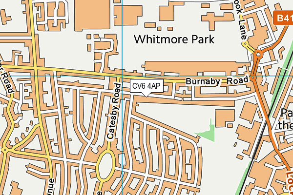 CV6 4AP map - OS VectorMap District (Ordnance Survey)