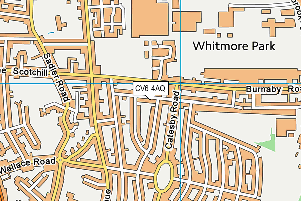 CV6 4AQ map - OS VectorMap District (Ordnance Survey)