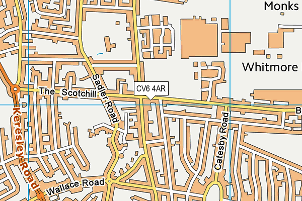CV6 4AR map - OS VectorMap District (Ordnance Survey)