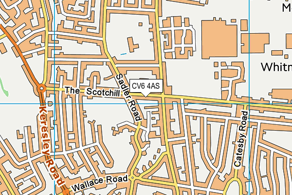 CV6 4AS map - OS VectorMap District (Ordnance Survey)