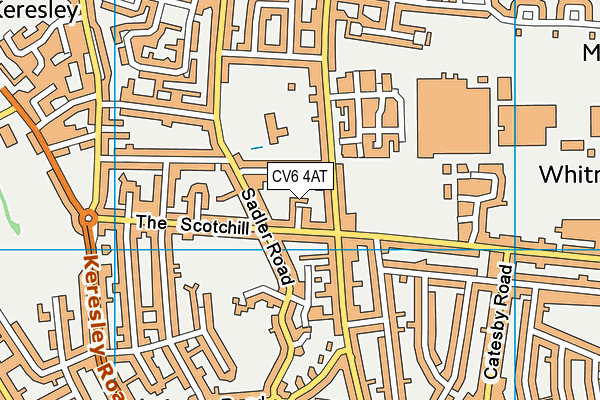 CV6 4AT map - OS VectorMap District (Ordnance Survey)