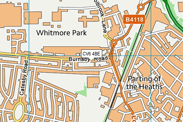 Dunlop Sports And Social Club map (CV6 4BE) - OS VectorMap District (Ordnance Survey)