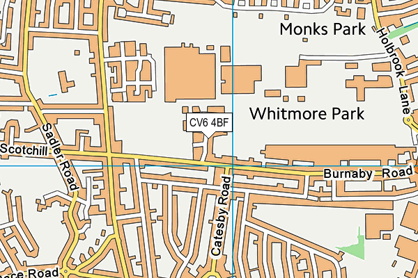 CV6 4BF map - OS VectorMap District (Ordnance Survey)