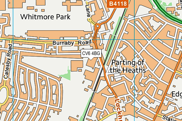 CV6 4BG map - OS VectorMap District (Ordnance Survey)