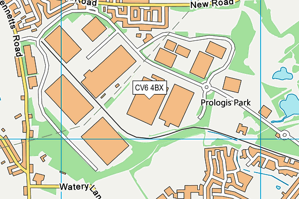 CV6 4BX map - OS VectorMap District (Ordnance Survey)