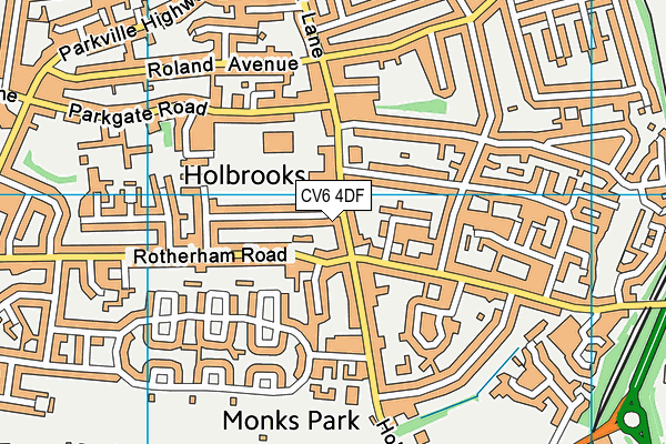 CV6 4DF map - OS VectorMap District (Ordnance Survey)