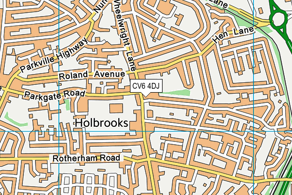 CV6 4DJ map - OS VectorMap District (Ordnance Survey)