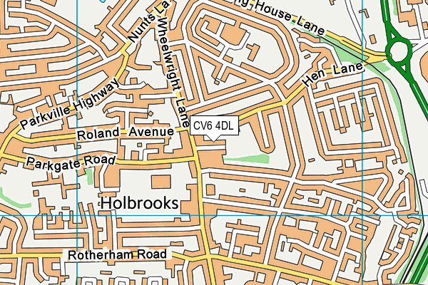 CV6 4DL map - OS VectorMap District (Ordnance Survey)