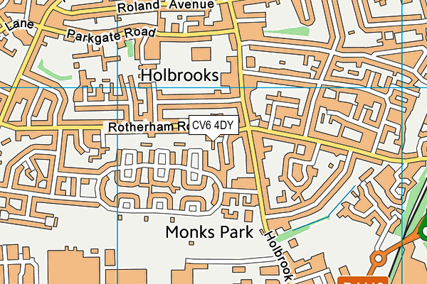 CV6 4DY map - OS VectorMap District (Ordnance Survey)