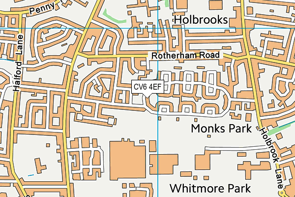 CV6 4EF map - OS VectorMap District (Ordnance Survey)