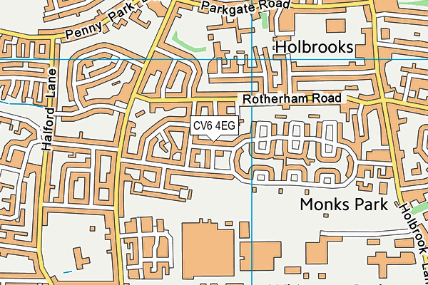 CV6 4EG map - OS VectorMap District (Ordnance Survey)