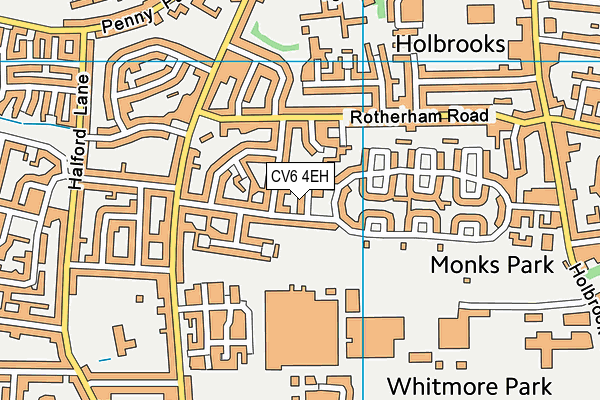 CV6 4EH map - OS VectorMap District (Ordnance Survey)