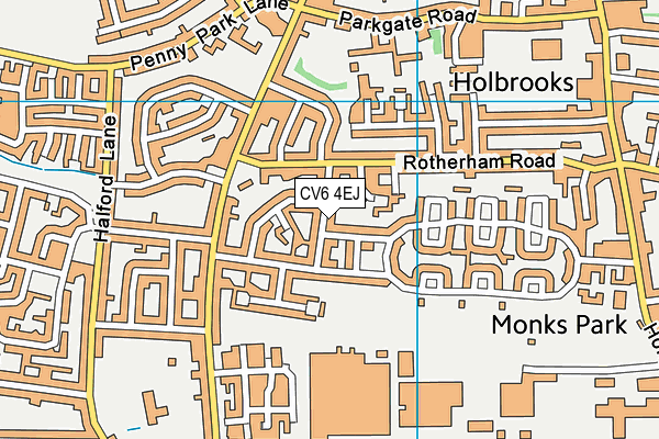 CV6 4EJ map - OS VectorMap District (Ordnance Survey)