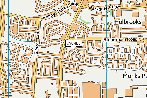 CV6 4EL map - OS VectorMap District (Ordnance Survey)