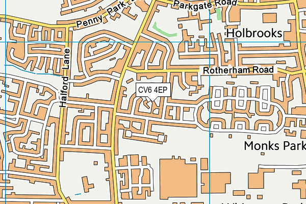 CV6 4EP map - OS VectorMap District (Ordnance Survey)