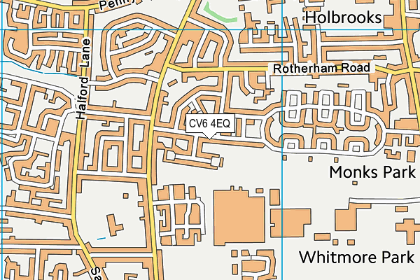 CV6 4EQ map - OS VectorMap District (Ordnance Survey)
