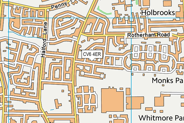 CV6 4ER map - OS VectorMap District (Ordnance Survey)