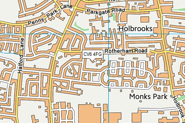 CV6 4FG map - OS VectorMap District (Ordnance Survey)