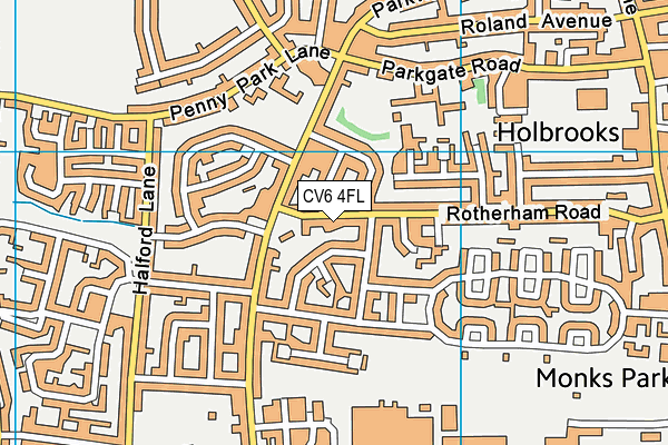 CV6 4FL map - OS VectorMap District (Ordnance Survey)