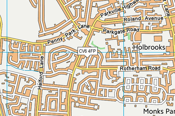 CV6 4FP map - OS VectorMap District (Ordnance Survey)