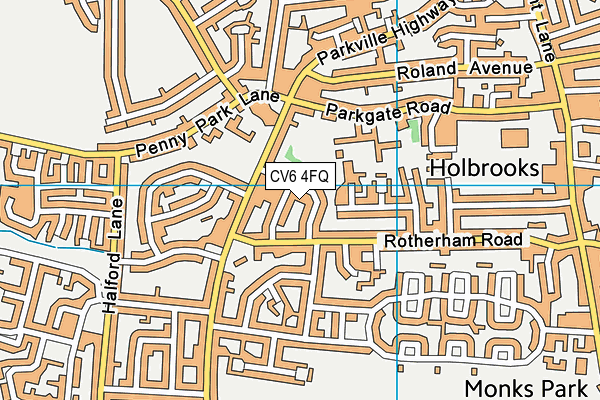 CV6 4FQ map - OS VectorMap District (Ordnance Survey)