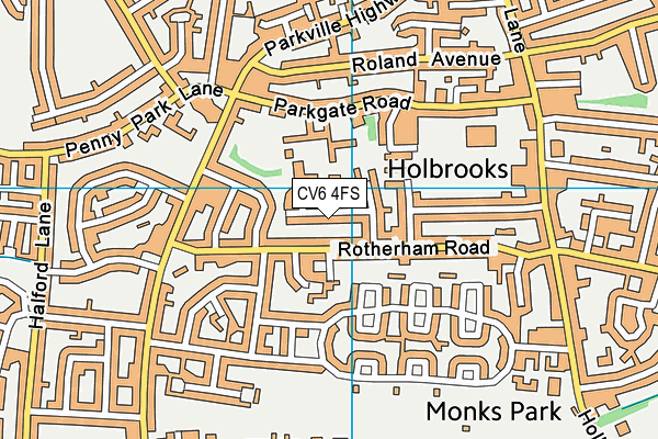 CV6 4FS map - OS VectorMap District (Ordnance Survey)