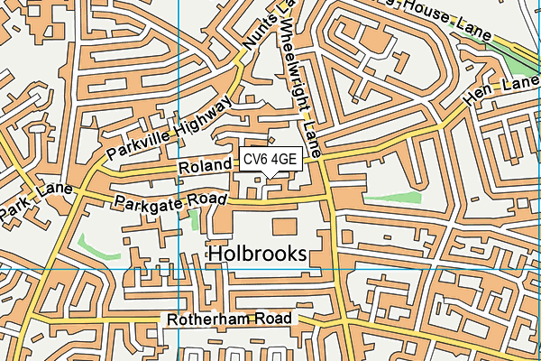 CV6 4GE map - OS VectorMap District (Ordnance Survey)