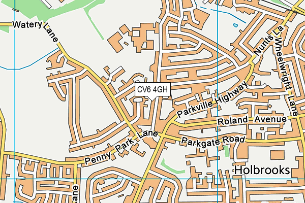 CV6 4GH map - OS VectorMap District (Ordnance Survey)