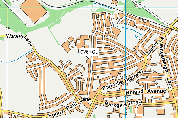 CV6 4GL map - OS VectorMap District (Ordnance Survey)