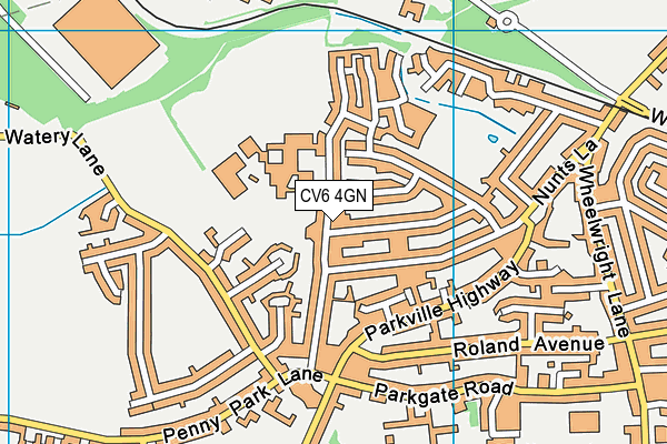 CV6 4GN map - OS VectorMap District (Ordnance Survey)