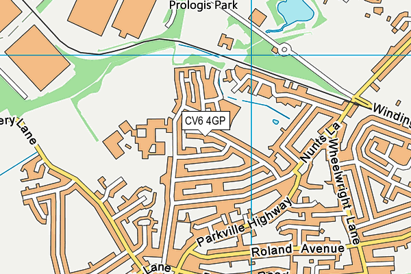 CV6 4GP map - OS VectorMap District (Ordnance Survey)