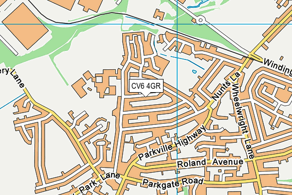 CV6 4GR map - OS VectorMap District (Ordnance Survey)