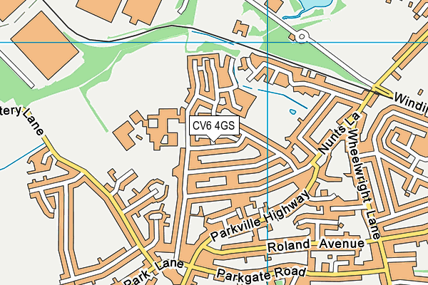 CV6 4GS map - OS VectorMap District (Ordnance Survey)