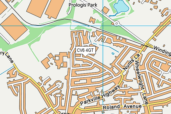 CV6 4GT map - OS VectorMap District (Ordnance Survey)