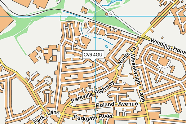 CV6 4GU map - OS VectorMap District (Ordnance Survey)