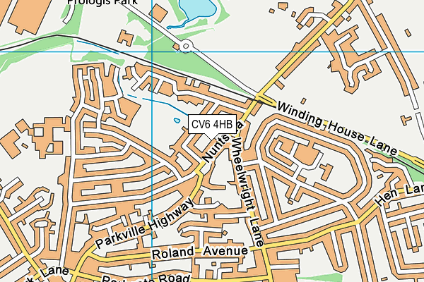 CV6 4HB map - OS VectorMap District (Ordnance Survey)