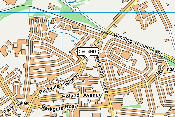 CV6 4HD map - OS VectorMap District (Ordnance Survey)