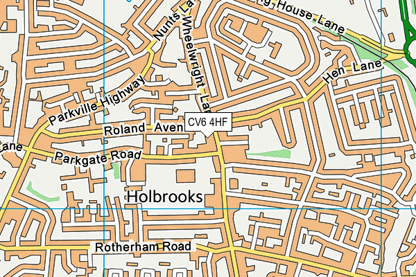 CV6 4HF map - OS VectorMap District (Ordnance Survey)