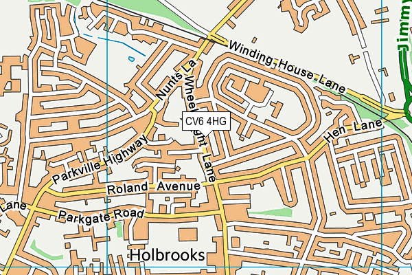 CV6 4HG map - OS VectorMap District (Ordnance Survey)