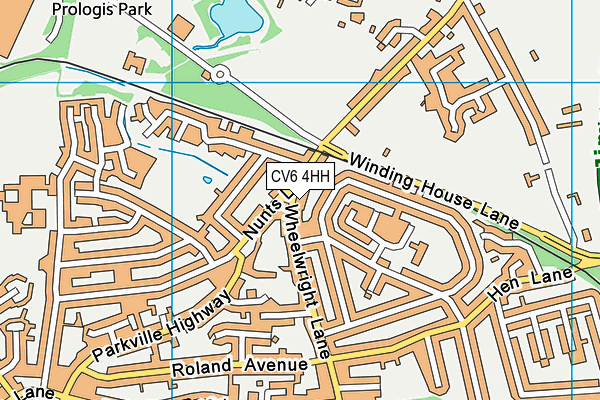 CV6 4HH map - OS VectorMap District (Ordnance Survey)