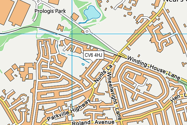 CV6 4HJ map - OS VectorMap District (Ordnance Survey)
