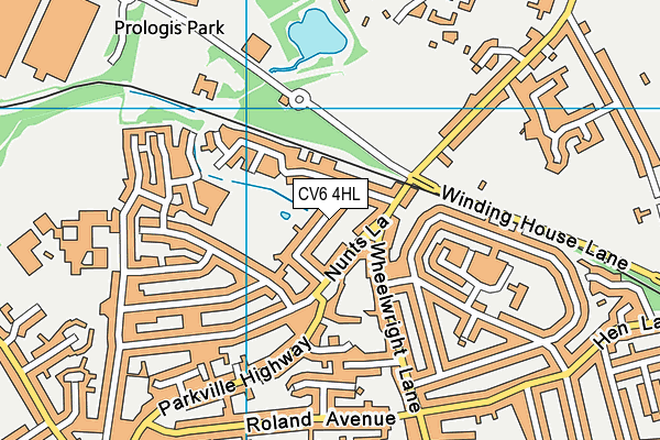 CV6 4HL map - OS VectorMap District (Ordnance Survey)