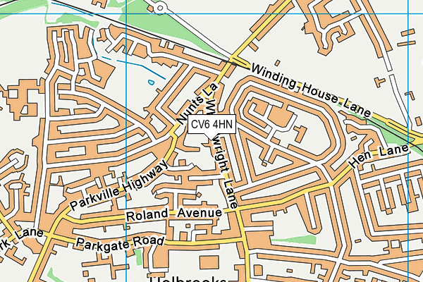 CV6 4HN map - OS VectorMap District (Ordnance Survey)