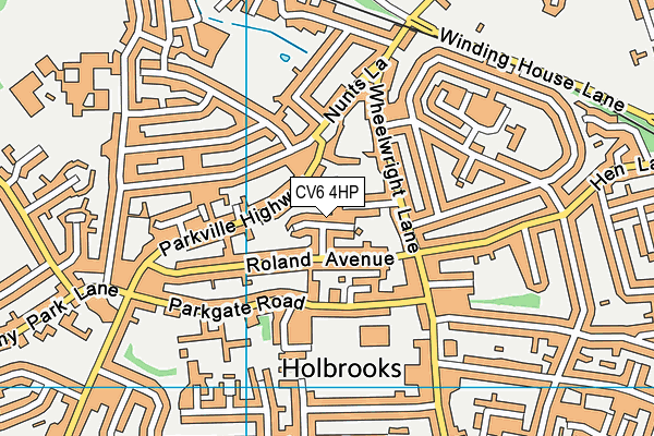 CV6 4HP map - OS VectorMap District (Ordnance Survey)