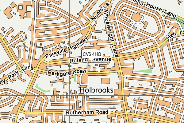 CV6 4HQ map - OS VectorMap District (Ordnance Survey)