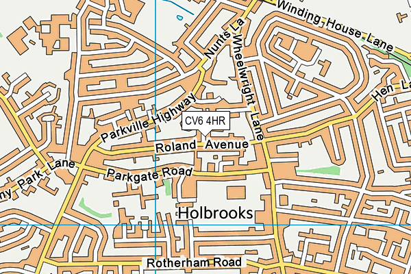 CV6 4HR map - OS VectorMap District (Ordnance Survey)