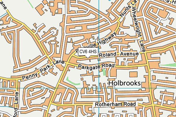 CV6 4HS map - OS VectorMap District (Ordnance Survey)