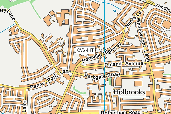 CV6 4HT map - OS VectorMap District (Ordnance Survey)