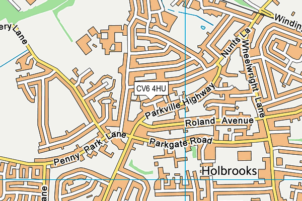 CV6 4HU map - OS VectorMap District (Ordnance Survey)